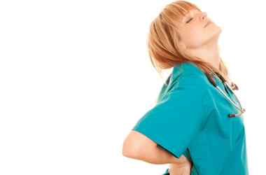 nurse in back pain workplace
