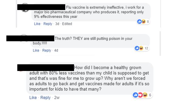 comments do not agree for vaccination